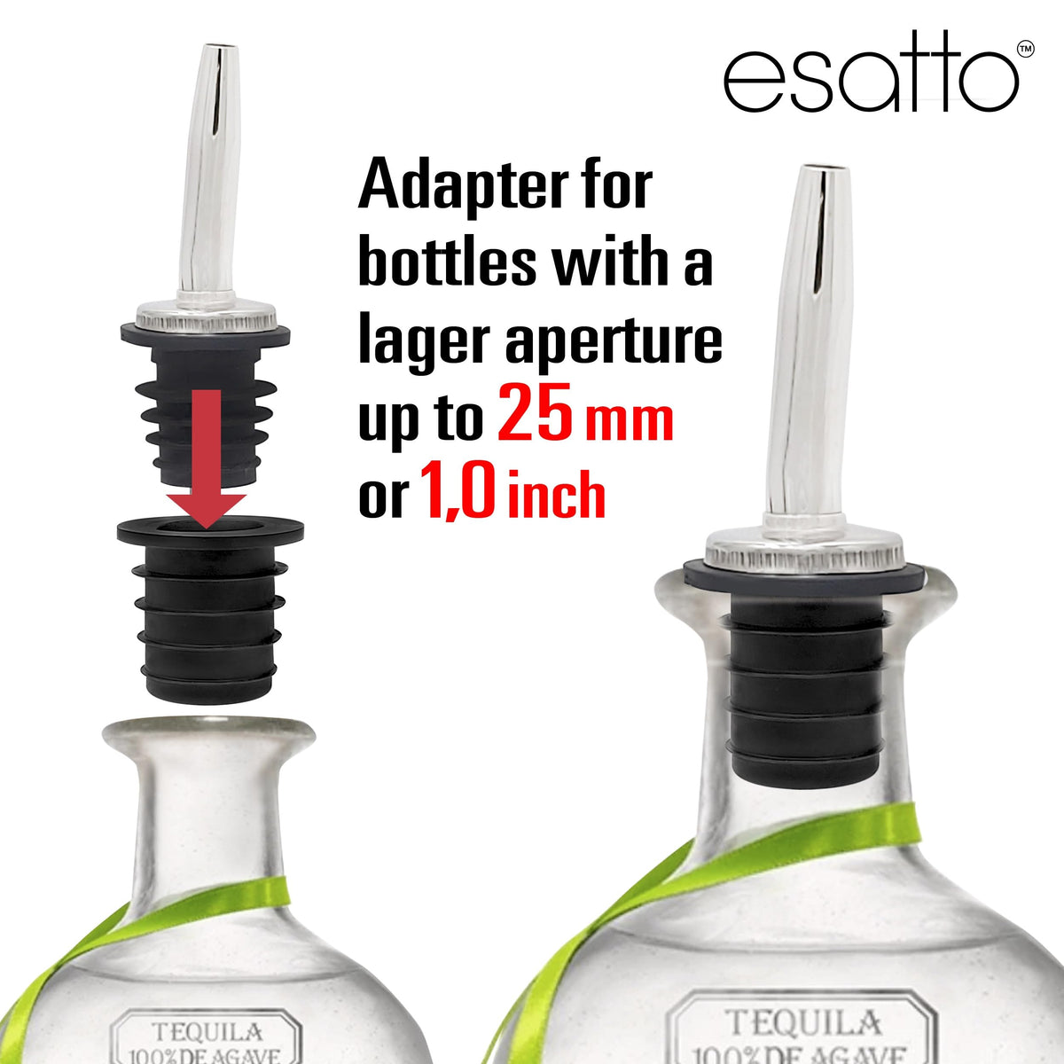 Esatto wide-mouth bottle adapter simplifies bar tasks with clean pours