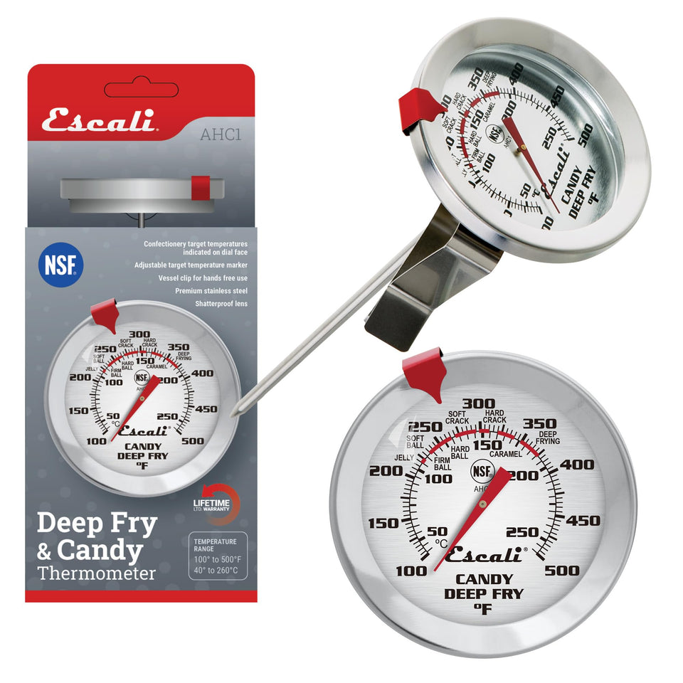Escali AHC1 deep fry thermometer with clip for hands free monitoring