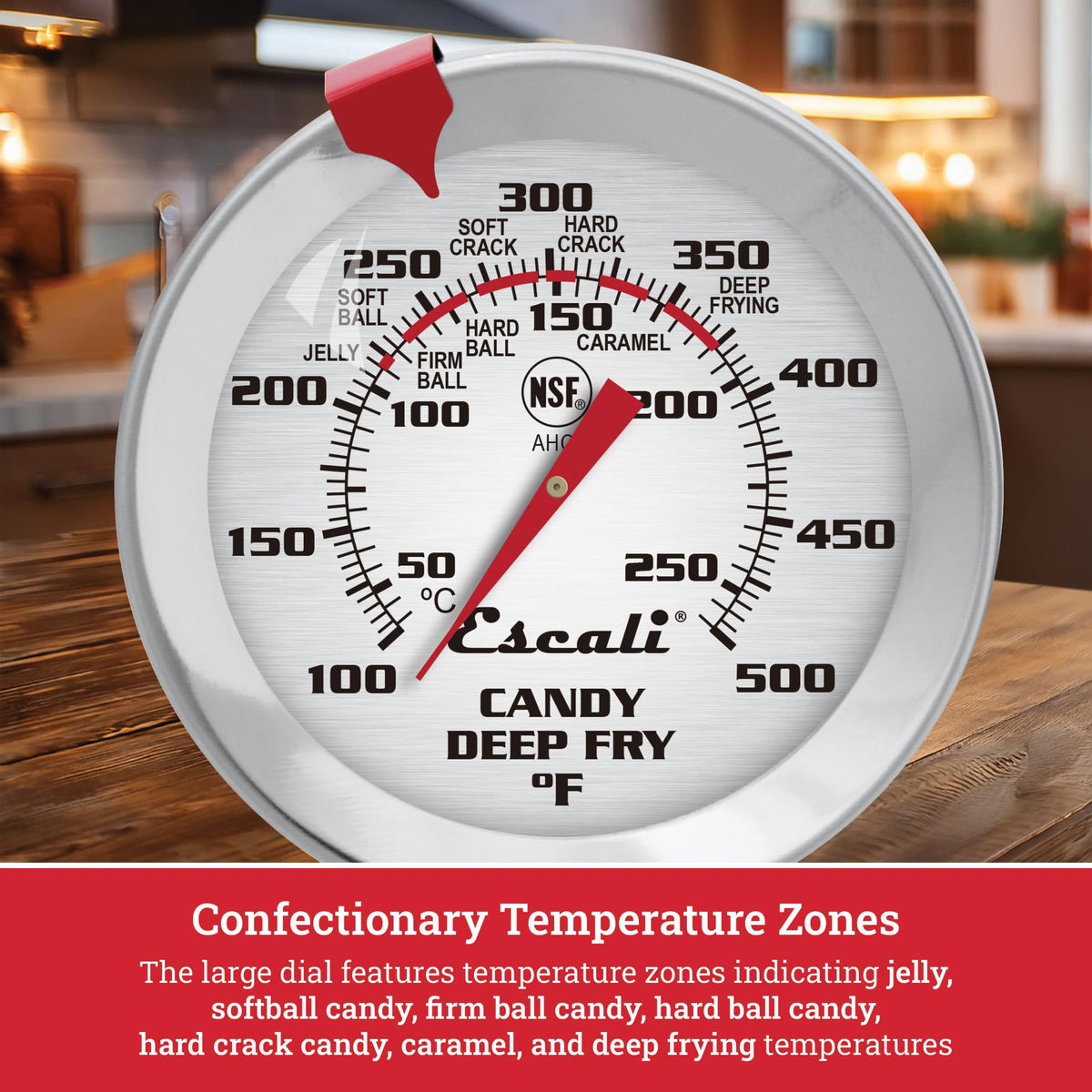 Escali AHC1 oven safe and dishwasher safe stainless steel thermometer