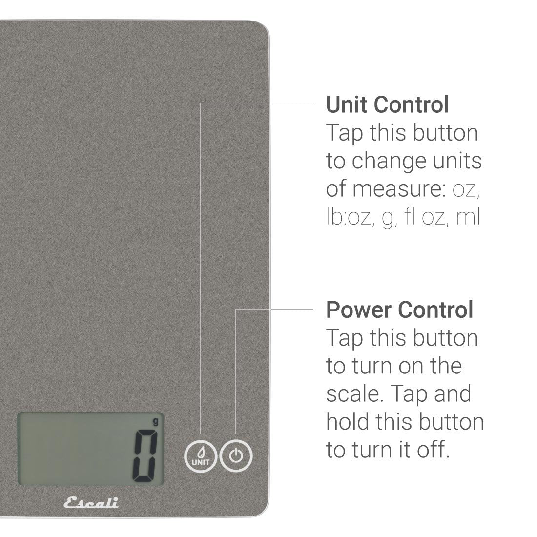 Escali Arti supports liquid and dry measurements for versatile recipes