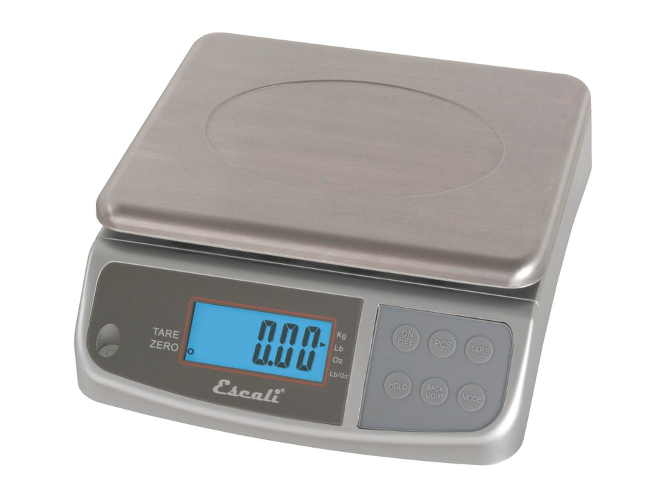 Escali M-Series spill-proof front display safeguards measurements in busy kitchens.