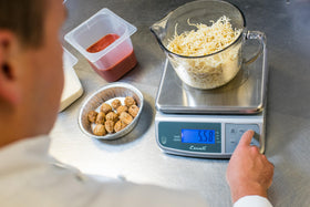 Escali M-Series tare, hold, and counting modes streamline recipe prep.