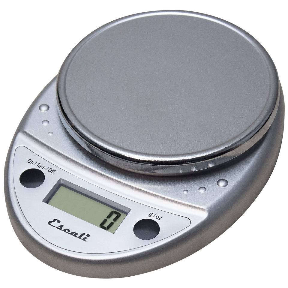 Escali Primo digital scale front view showing compact, precise measuring for quick recipe prep