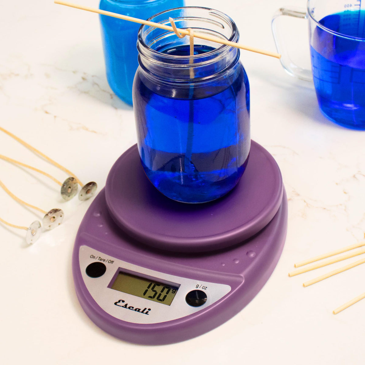 Tare feature on Escali Primo helps weigh multiple ingredients accurately.