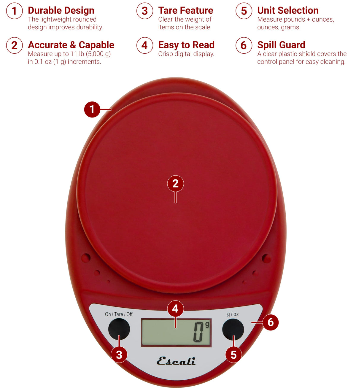 Escali Primo tare function demonstrated for weighing multiple ingredients.