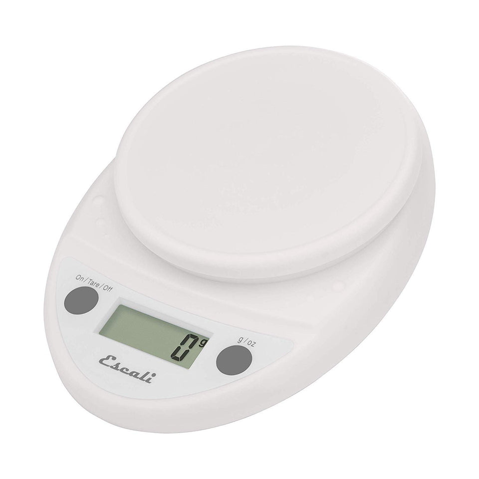 Escali Primo digital scale top view, ideal for precise kitchen weighing.
