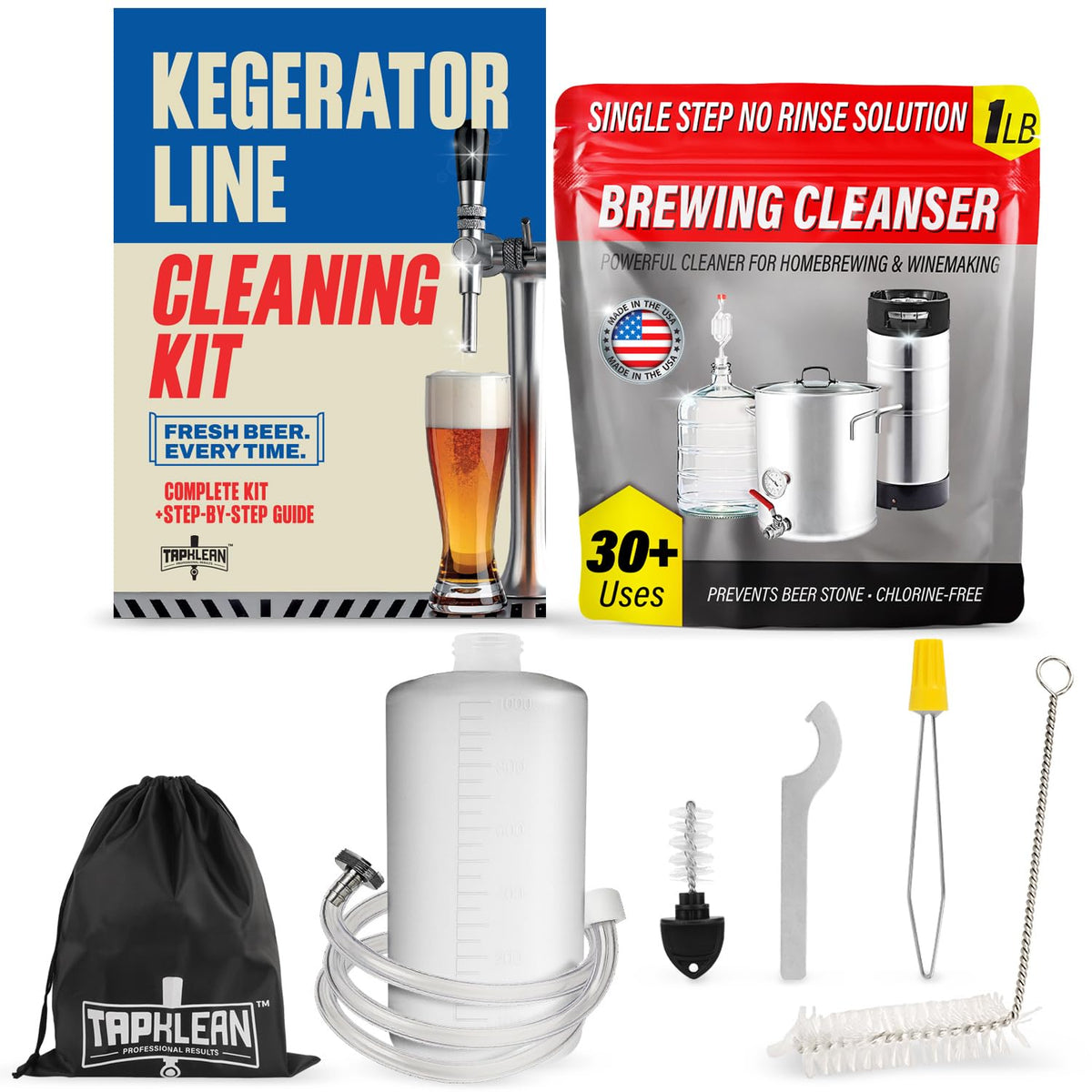 Escentile kegerator cleaning kit setup for easy home installation