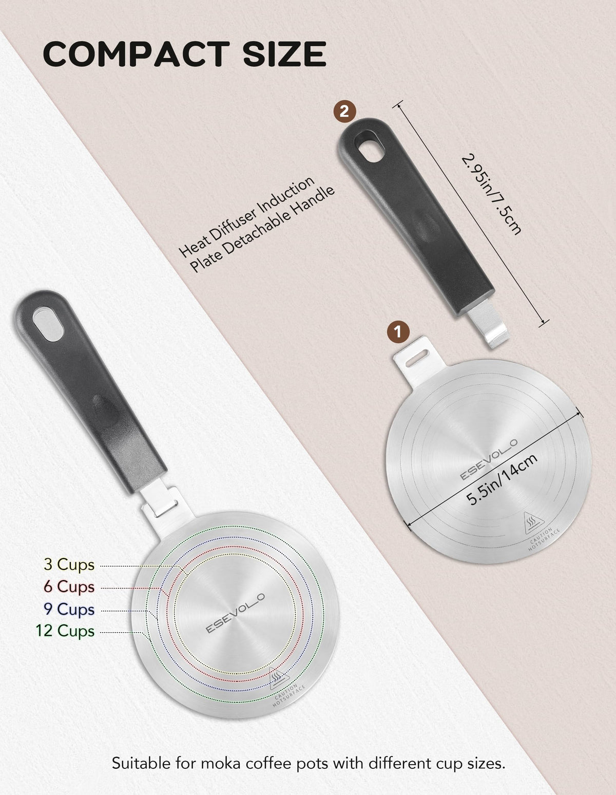 ESEVOLO dishwasher-safe diffuser for quick cleanup after use.