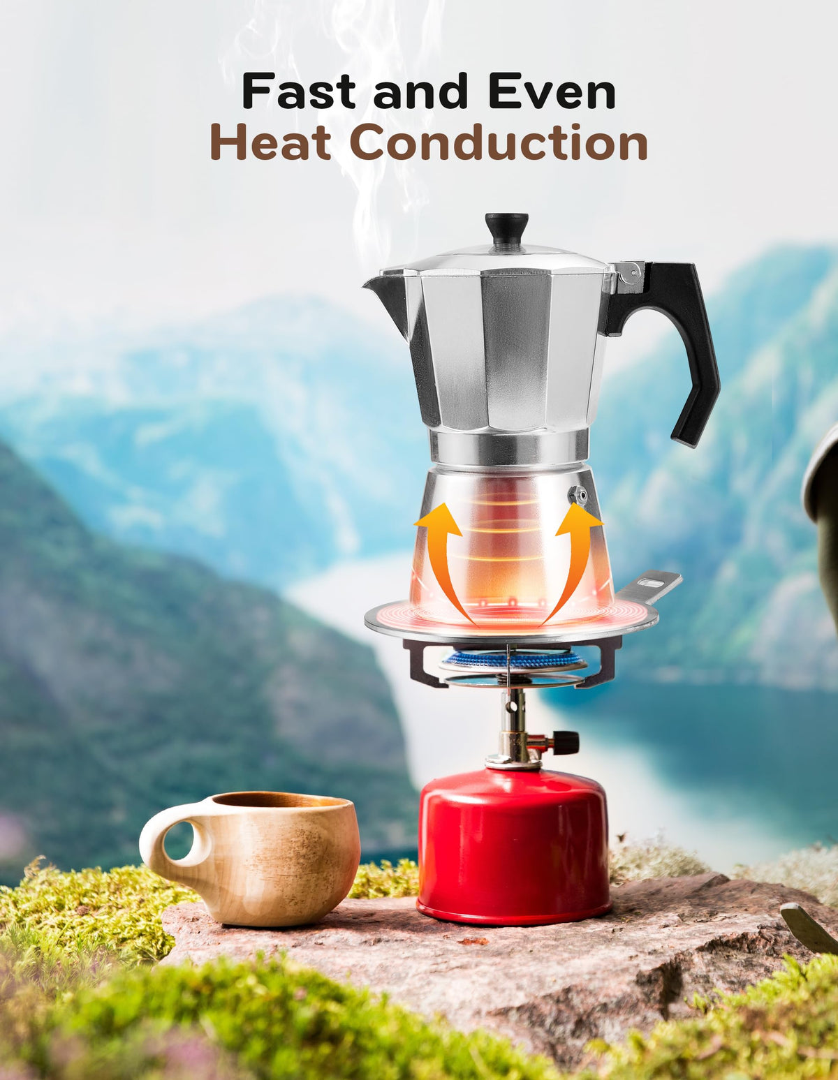 ESEVOLO protects moka pot bottom from burning and staining.