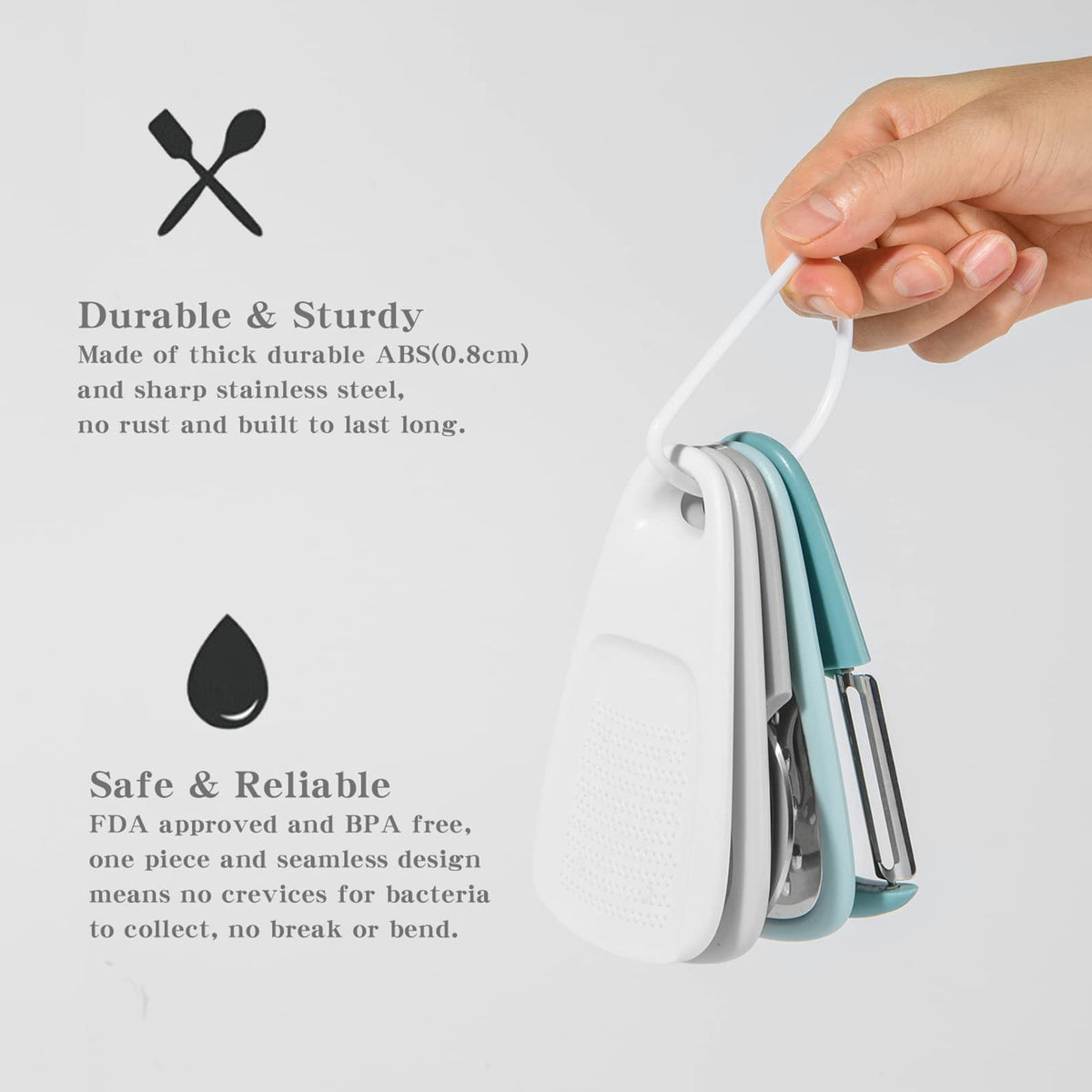 Esie Houzie dishwasher-safe utensils in blue for easy cleanup