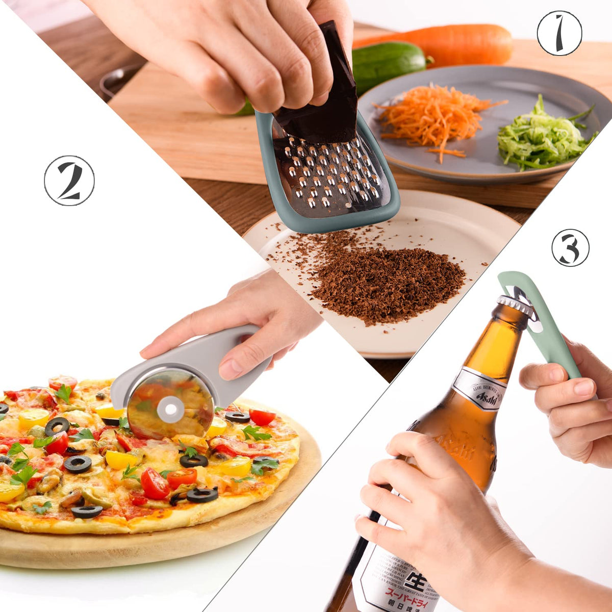Esie Houzie pizza cutter slicing crusts smoothly