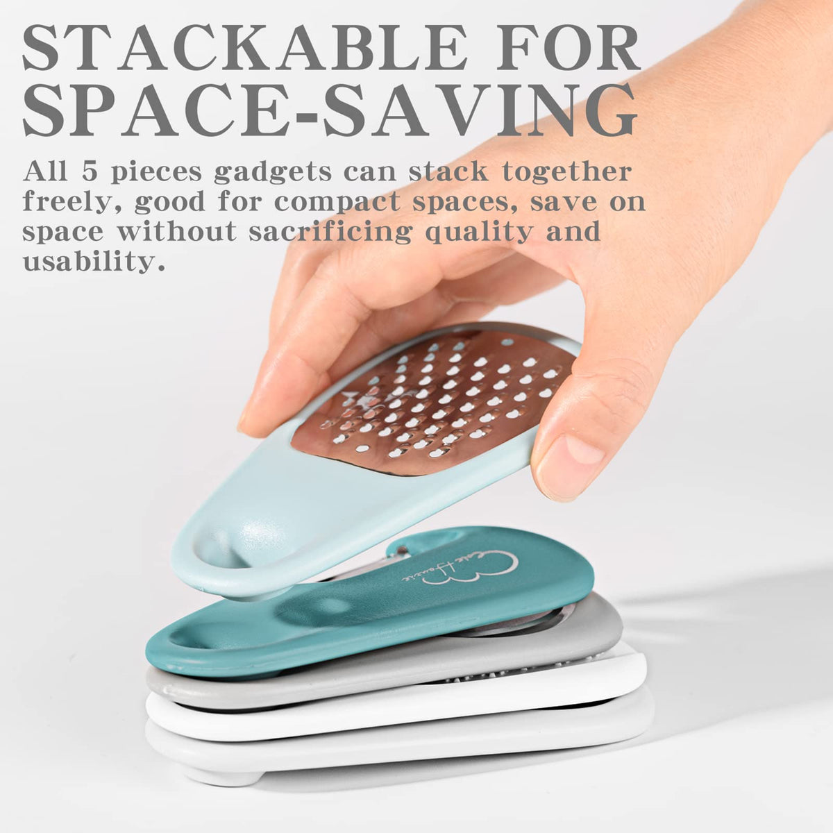 Esie Houzie stackable tools save drawer space in small kitchens