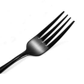 Eslite black stainless steel forks with high mirror finish add elegance to any table.