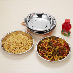 Eslite dishwasher-safe steel plates for easy cleaning and quick setups.