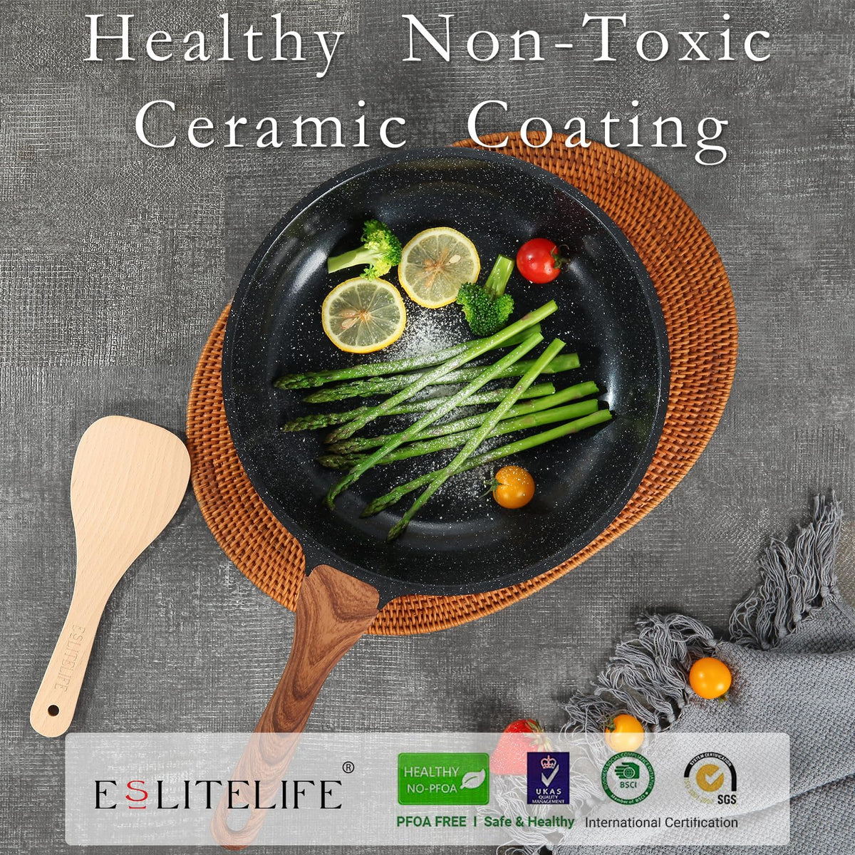 ESLITE LIFE all-stovetops base delivers fast, even heating from gas to induction