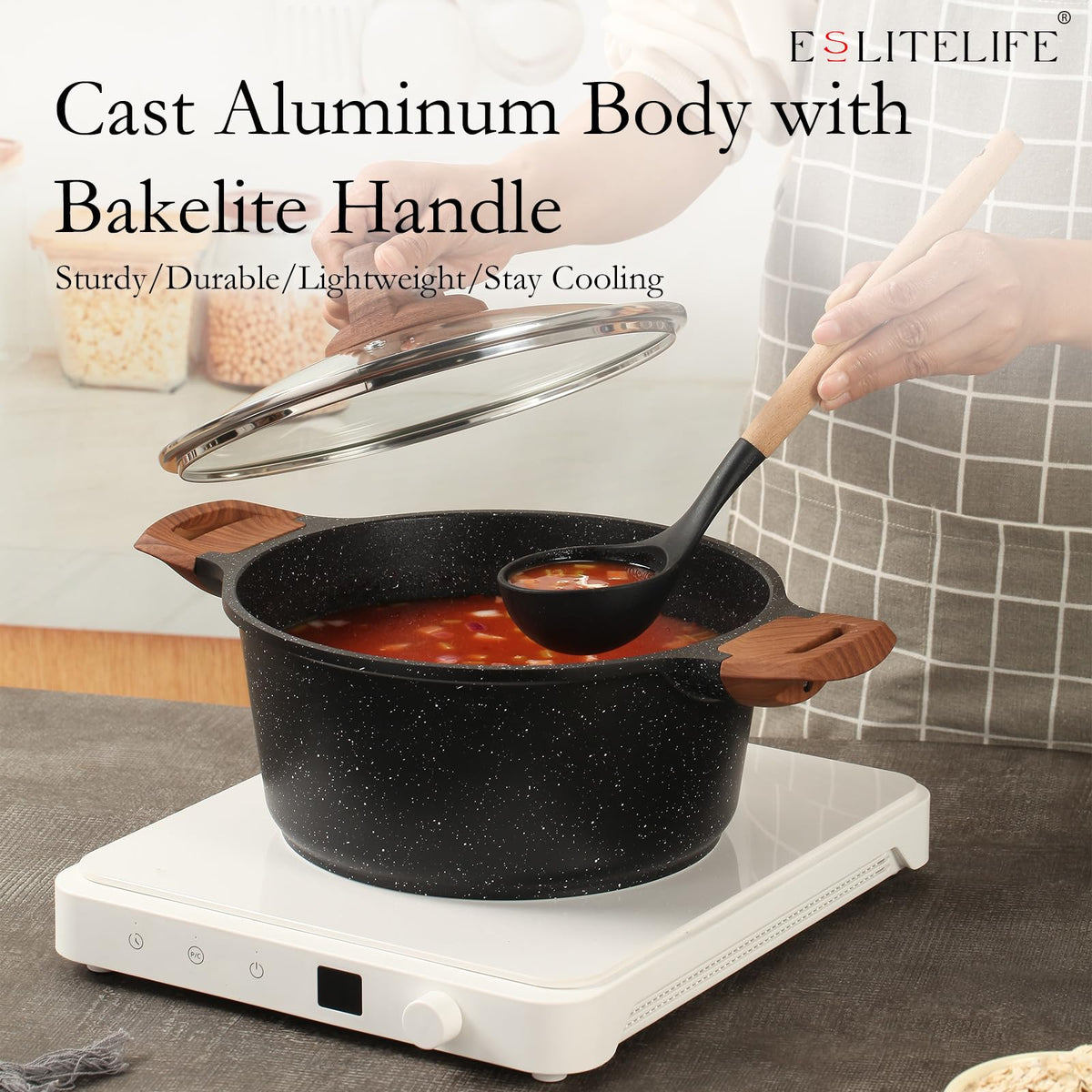 ESLITE LIFE 11-inch frying pan with even heat.