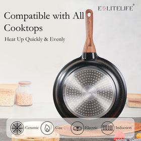 ESLITE LIFE induction-compatible base centers heat evenly across stovetops.