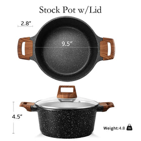 ESLITE LIFE induction-compatible stock pot suitable for all stovetops.