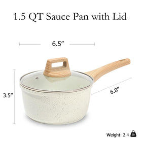 ESLITE LIFE sauce pan with glass lid enables quick monitoring while simmering sauces.