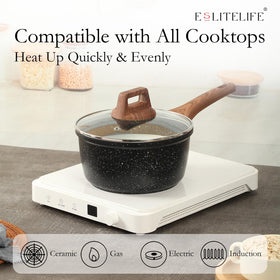 ESLITE LIFE 11-inch sauté pan with lid enables simmering sauces
