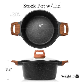 ESLITE LIFE stock pot close-up of induction-ready base for fast heating.