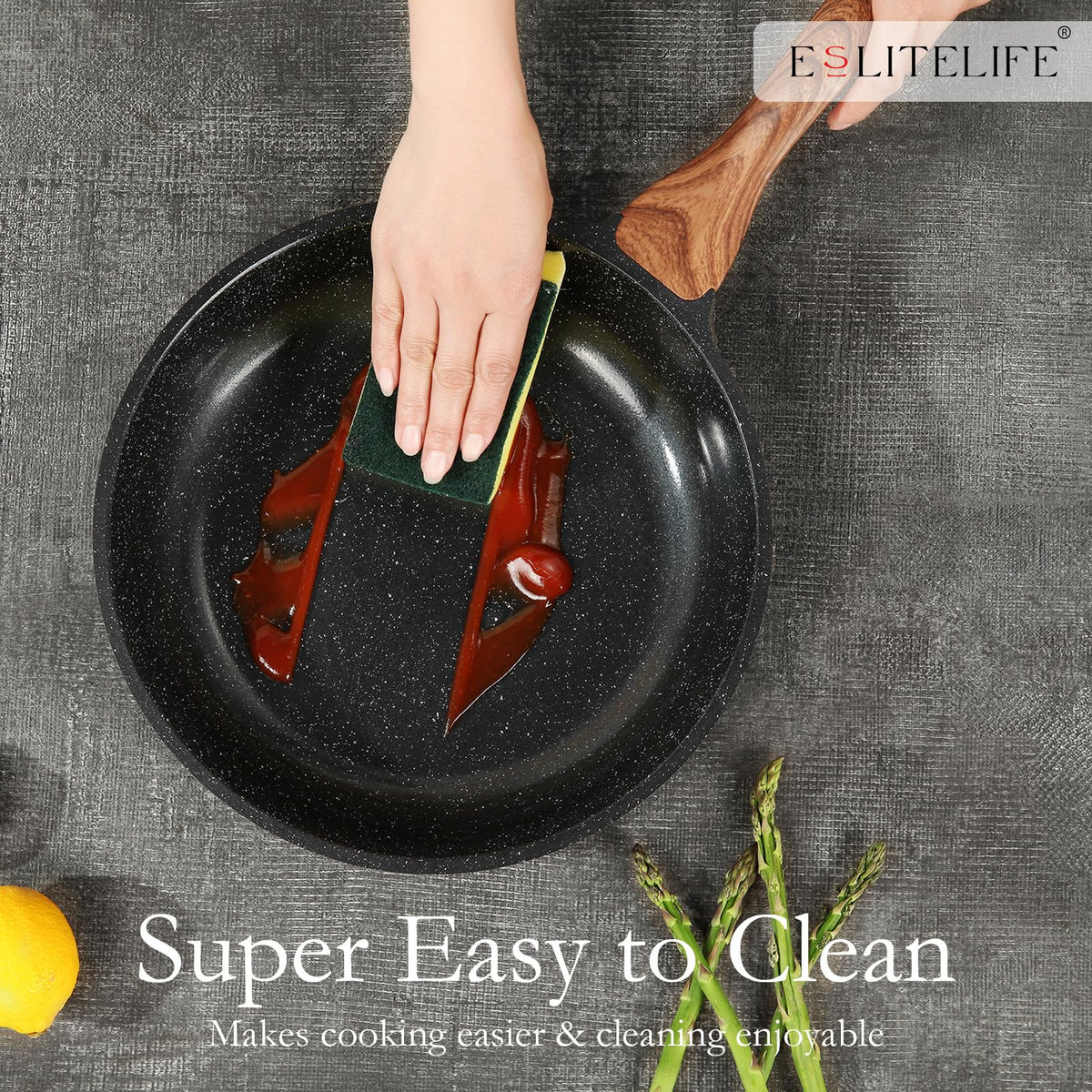 ESLITE LIFE 5-quart stock pot with lid for stocks.