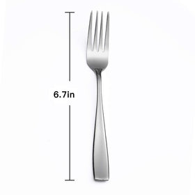 Eslite Staintess steel salad forks close-up handle highlights sturdy construction and bright shine.