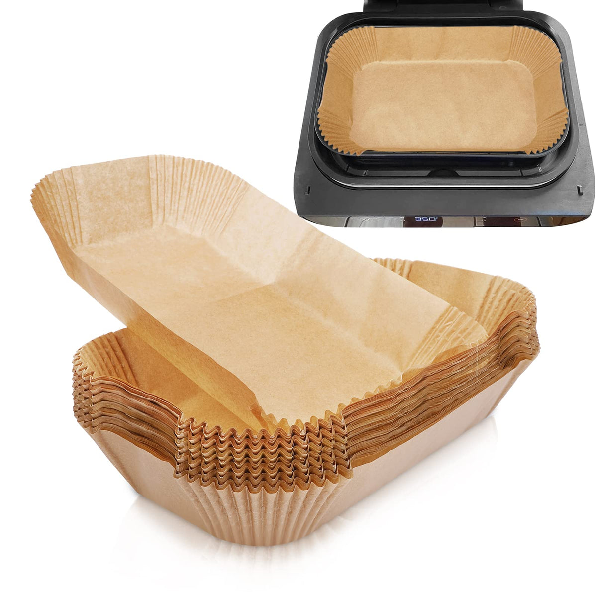 Eslotre rectangular air fryer liner protects Ninja XL basket