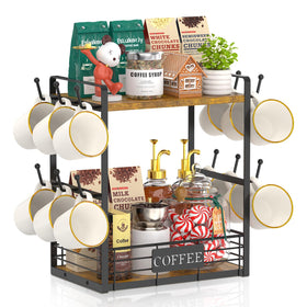 EsLuker.ly coffee mug holder tree 2-tier keeps mugs within easy reach on the counter