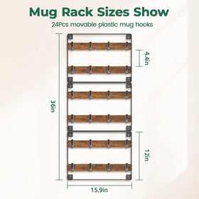 EsLuker.ly modular mug rack sections for customizable kitchen storage.