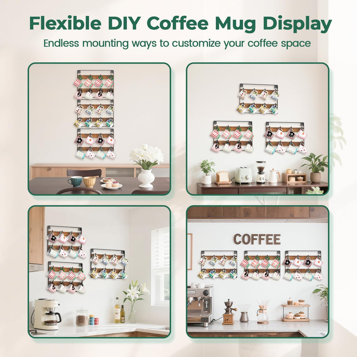 EsLuker.ly durable wood and metal mug hanger designed for daily use.