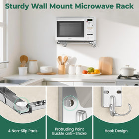 EsLuker.ly adjustable width range fits microwaves from 8.7 to 15.8 inches