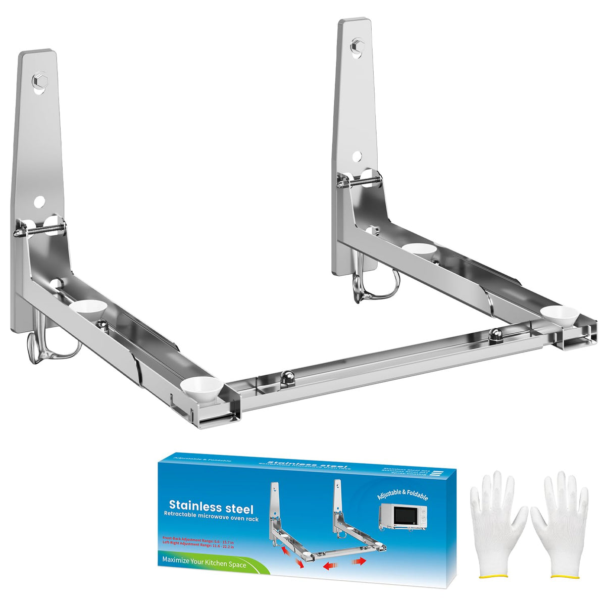 EsLuker.ly microwave wall mount bracket securing a compact kitchen appliance on the wall