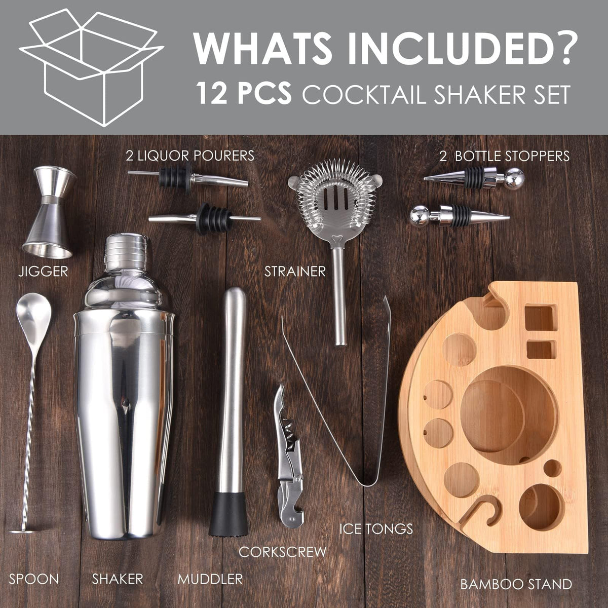 Esmula 25oz cocktail shaker ready for crowd-pleasing mixed drinks at home parties
