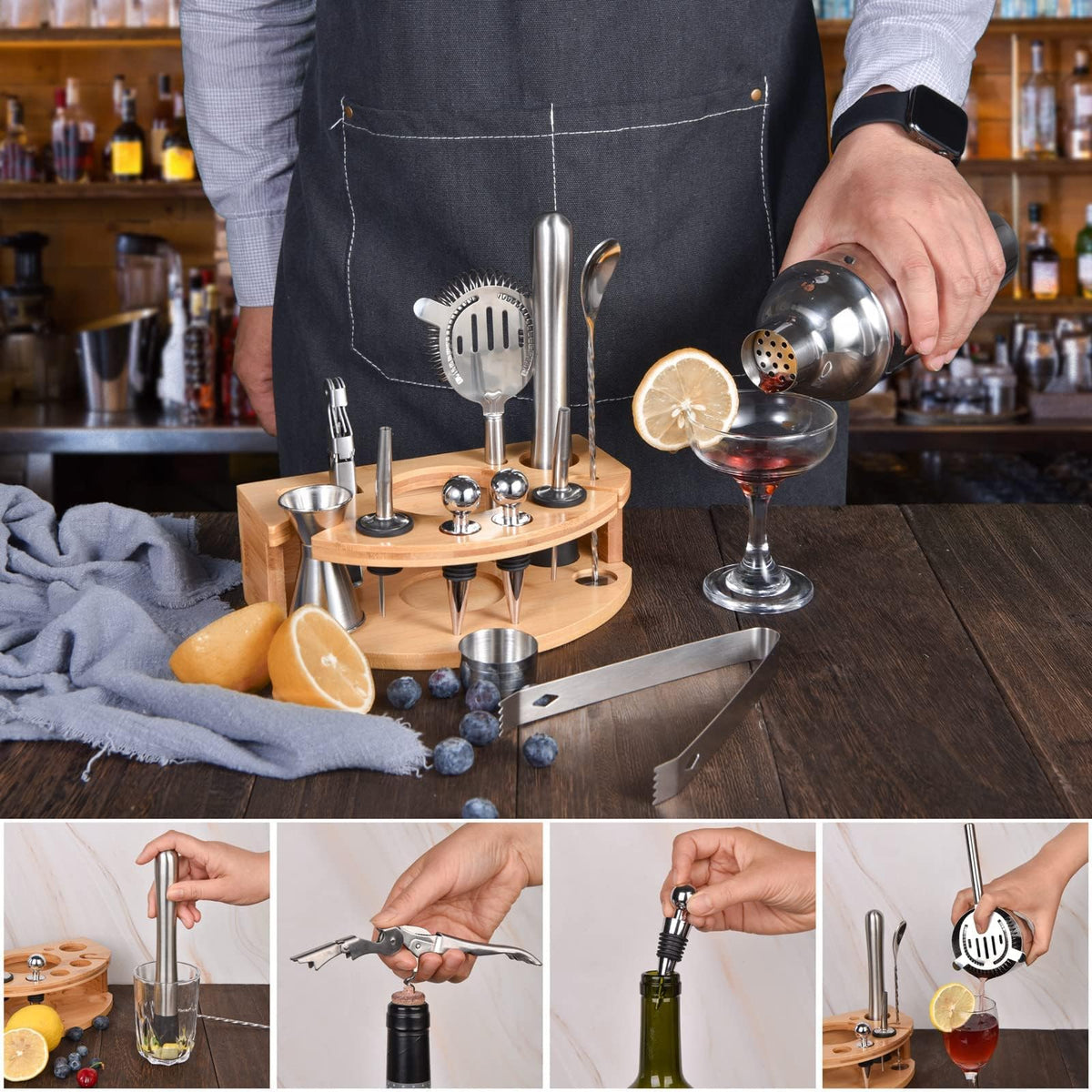 Esmula muddler ergonomic grip for muddled flavors and fresh citrus notes