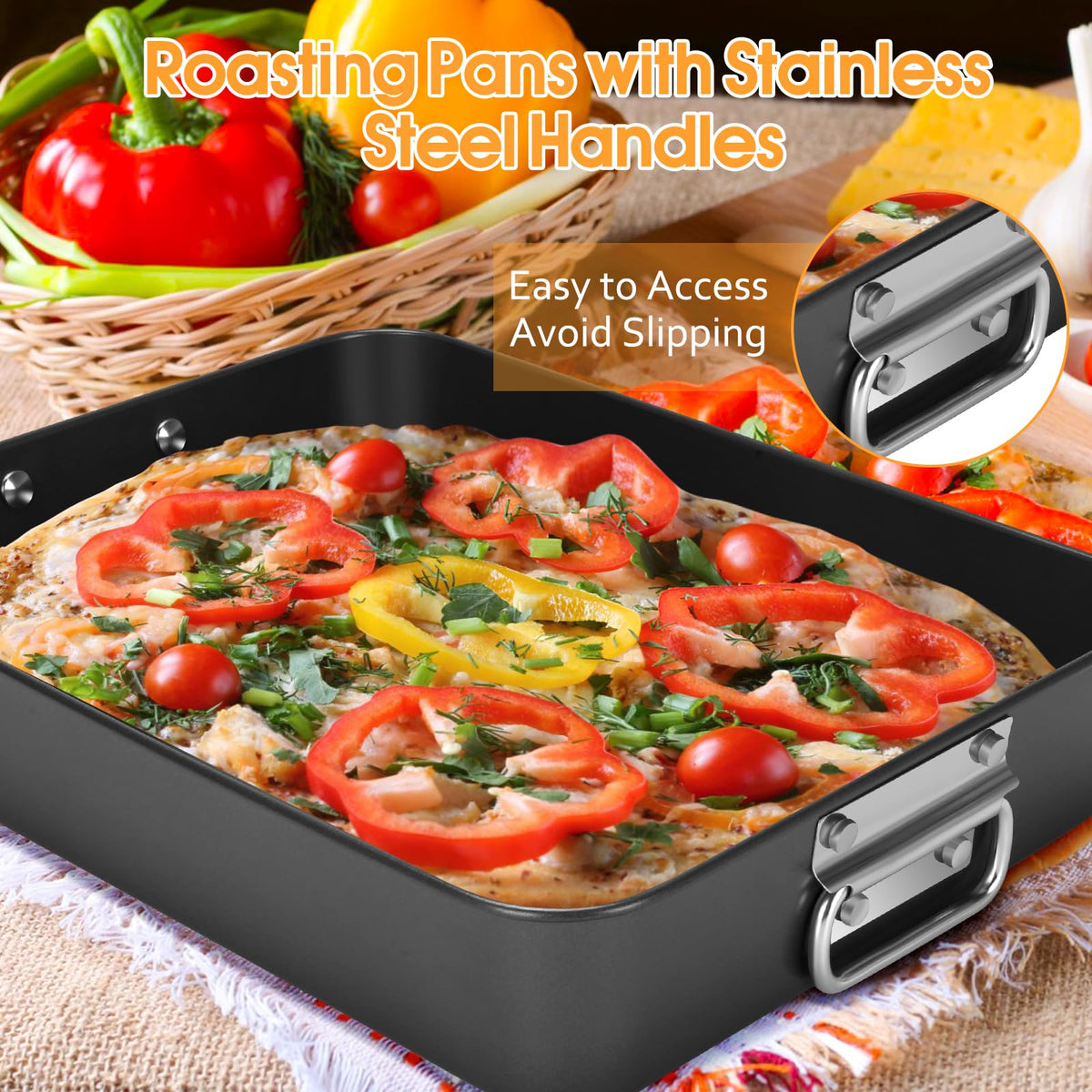 EsOffice lasagna pan deep 3-inch for generous layered meals