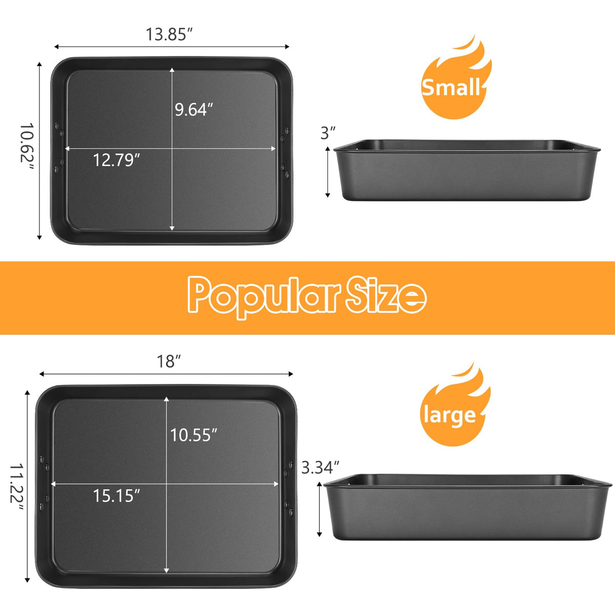 EsOffice lasagna pan large 13.7 by 16 inches for big bakes