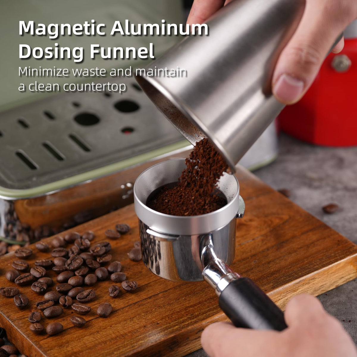 Espresso-kit puck screen stainless steel promotes even water flow.