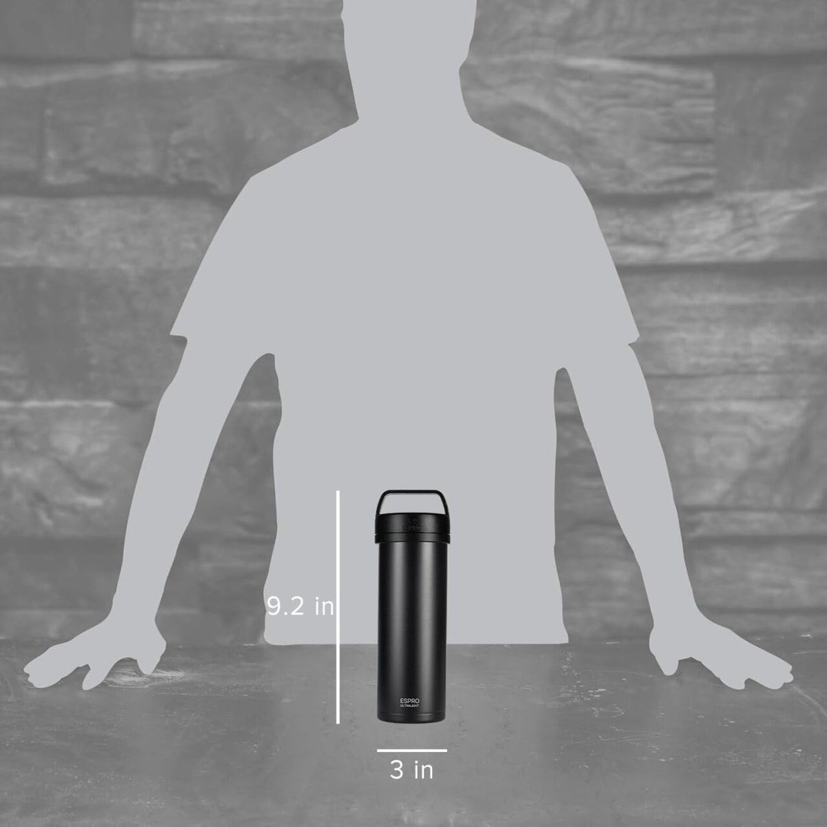 ESPRO Go P0 Ultralight 16-oz capacity for a full travel brew.