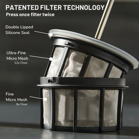 ESPRO Go P0 Ultralight double micro-filter delivers grit-free coffee on trips.