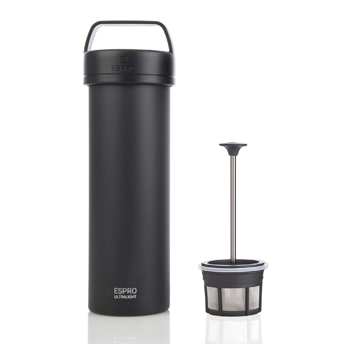 ESPRO Go P0 Ultralight insulated stainless body keeps coffee hot longer.