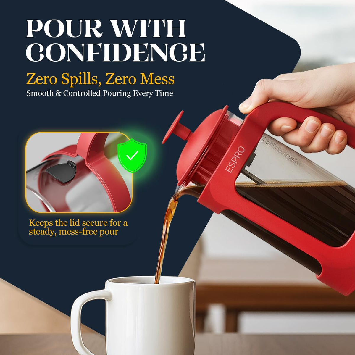 ESPRO Light P3 32oz fill line detail for precise brewing