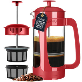 ESPRO Light P3 front view in red for grit-free coffee brewing
