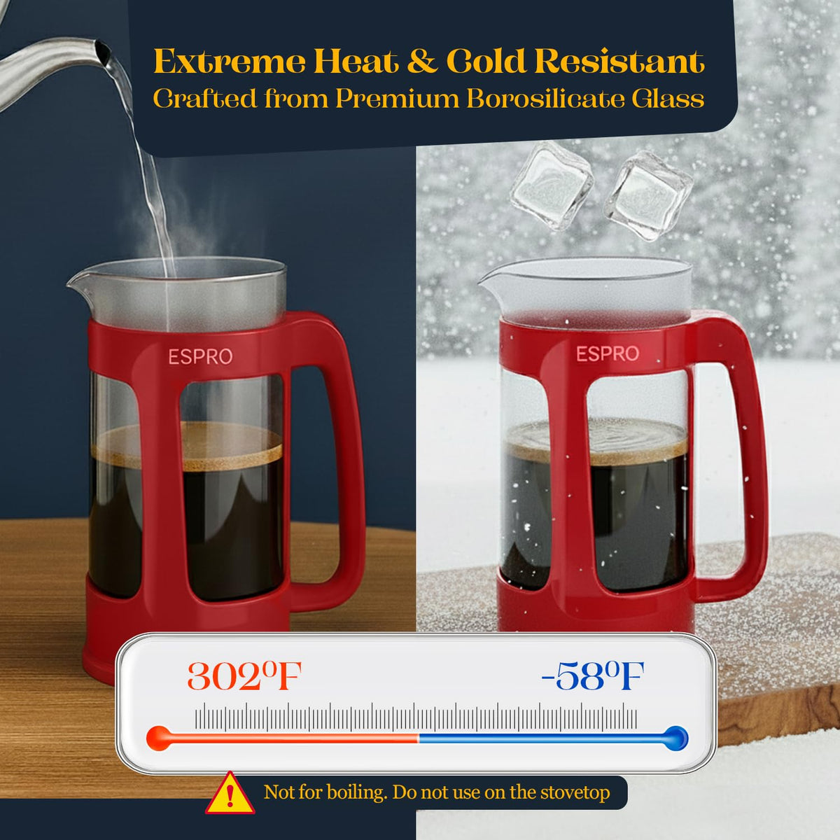 ESPRO Light P3 pouring action captures smooth, sediment-free flow