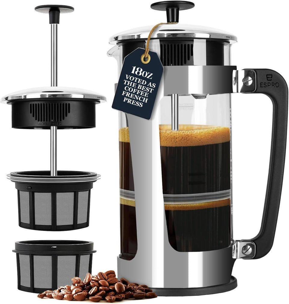 ESPRO Plus P5 with double microfilter traps grit for a smooth cup