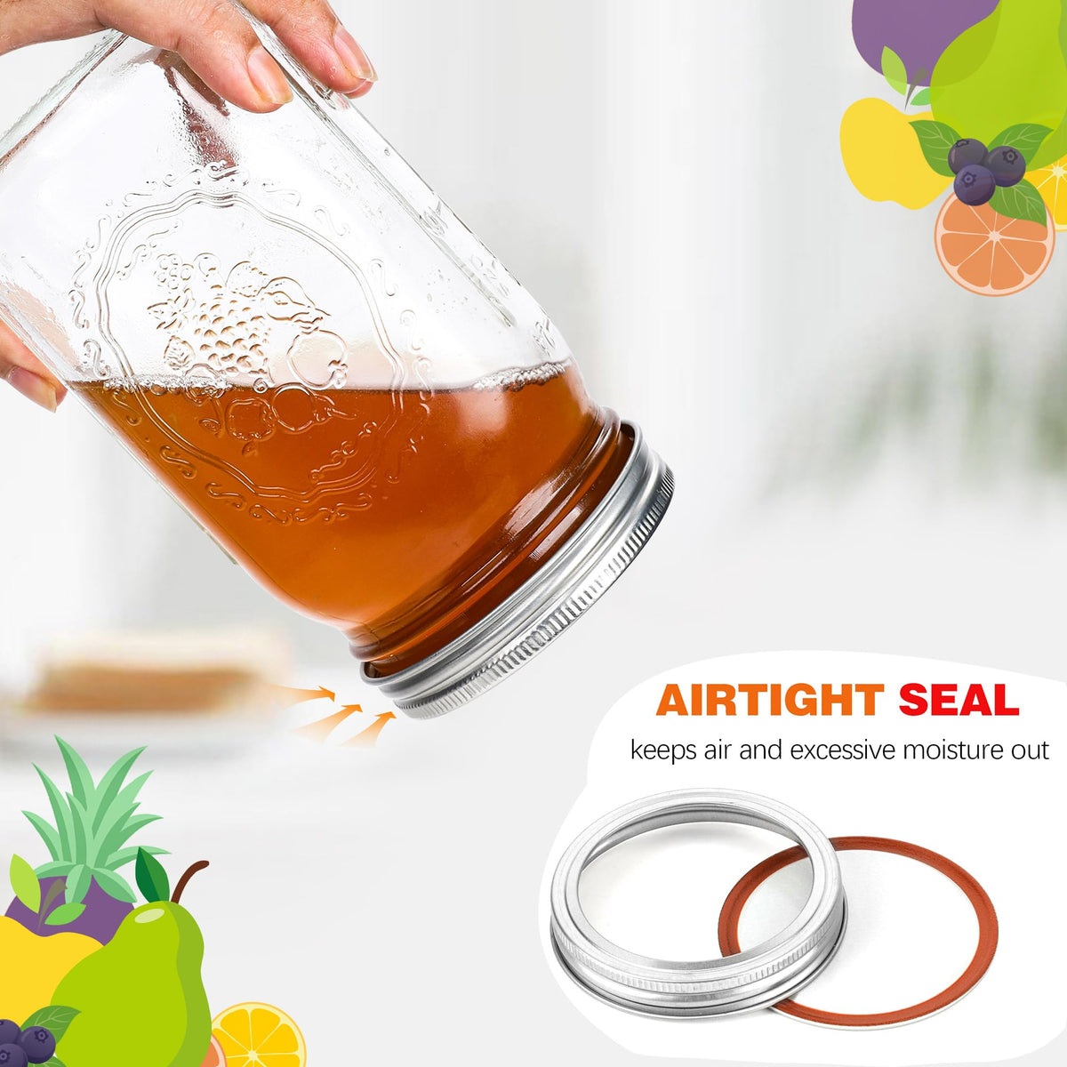 Esrentle wide-mouth jar fits ice cubes and large fruit chunks