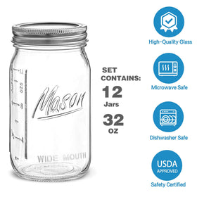 Esrentle 32oz clear glass jar shows contents clearly for inspection
