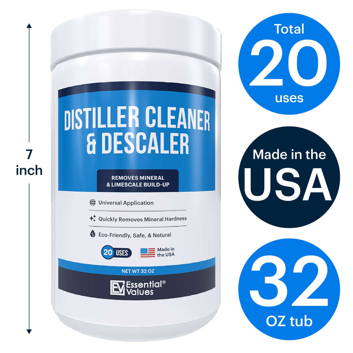 Measuring scoop with Essential Values citric acid powder for refilling