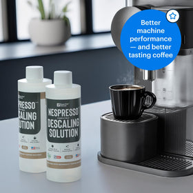 Essential Values coffee machine cleaner for espresso portafilter residue removal.