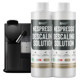 Essential Values descaling solution 2pack box highlights value and convenience.